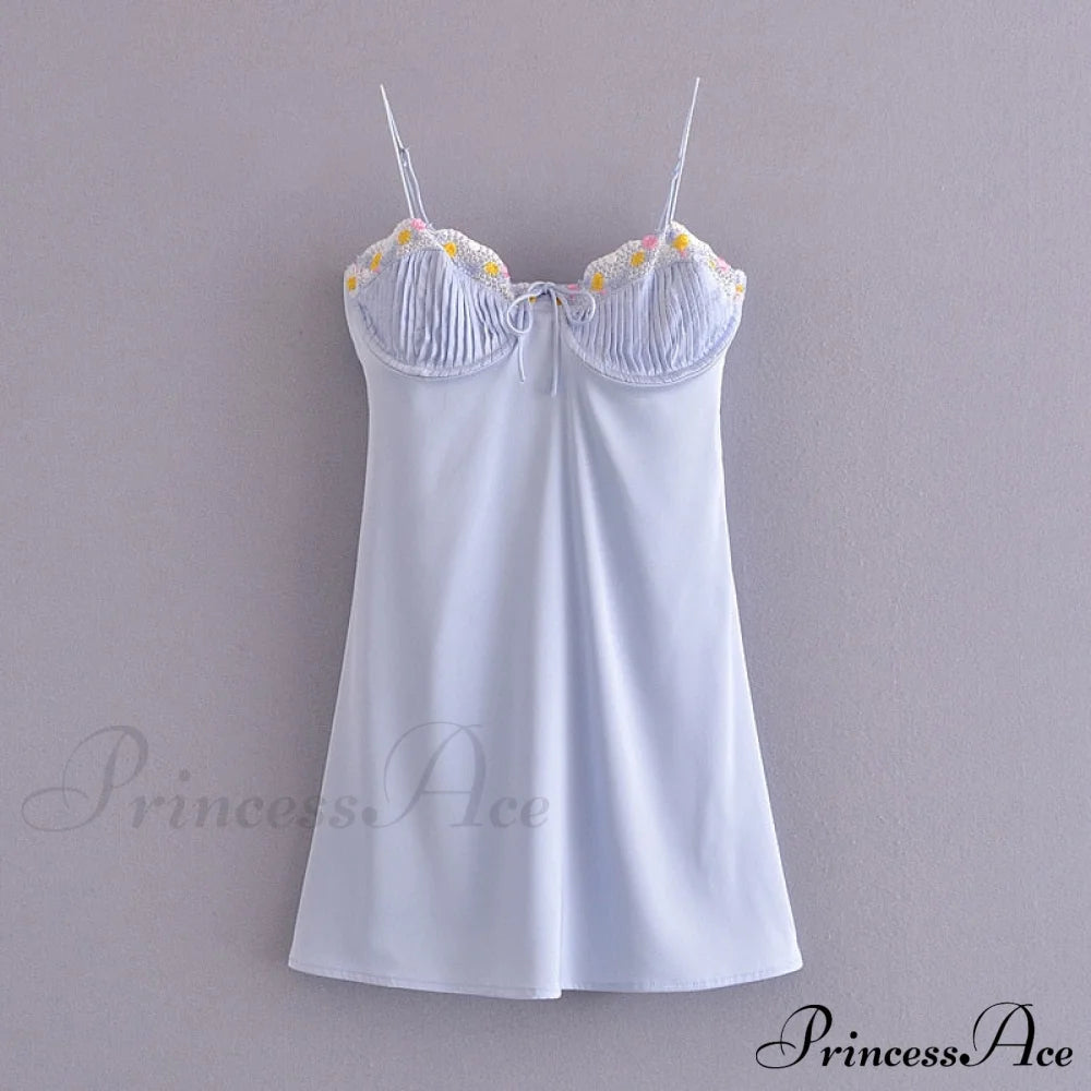 Satin Lace Patchwork Charming Cupped Slip Mini Dress