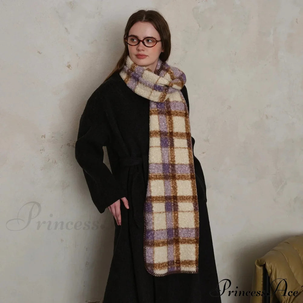 Scottish Woolen Plaid Scarf For Women - Autumn/Winter Shawl Scarfs-L