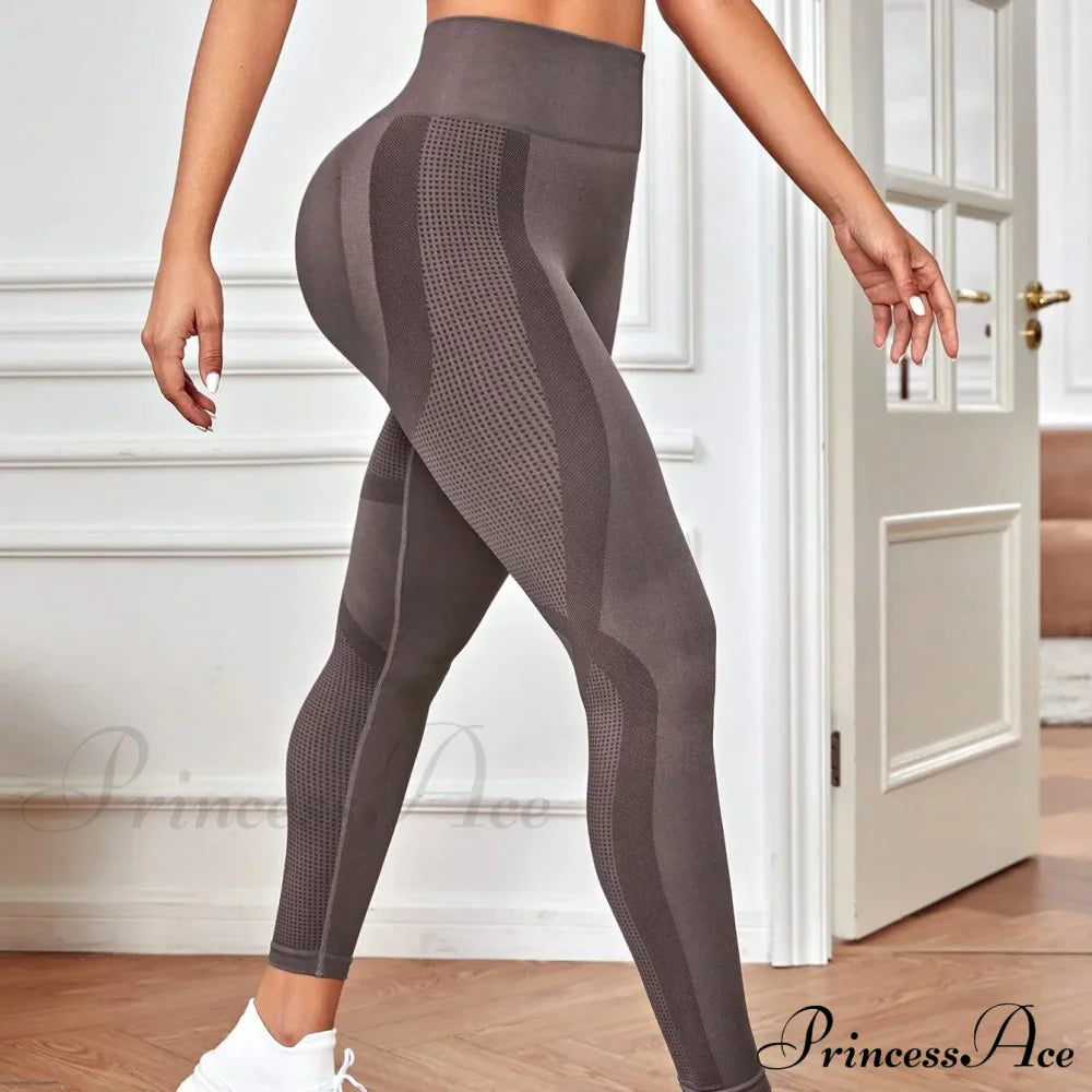 Seamless High Elastic Knitting Gym Fashion Legging Dark Gray / Xs