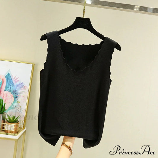 Seamless Thermal Underwear Tops Black / L