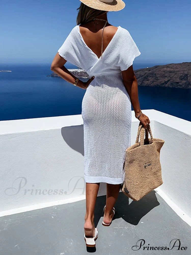 Seaside Resort Knitted Charming Cover Up Dress Dresses