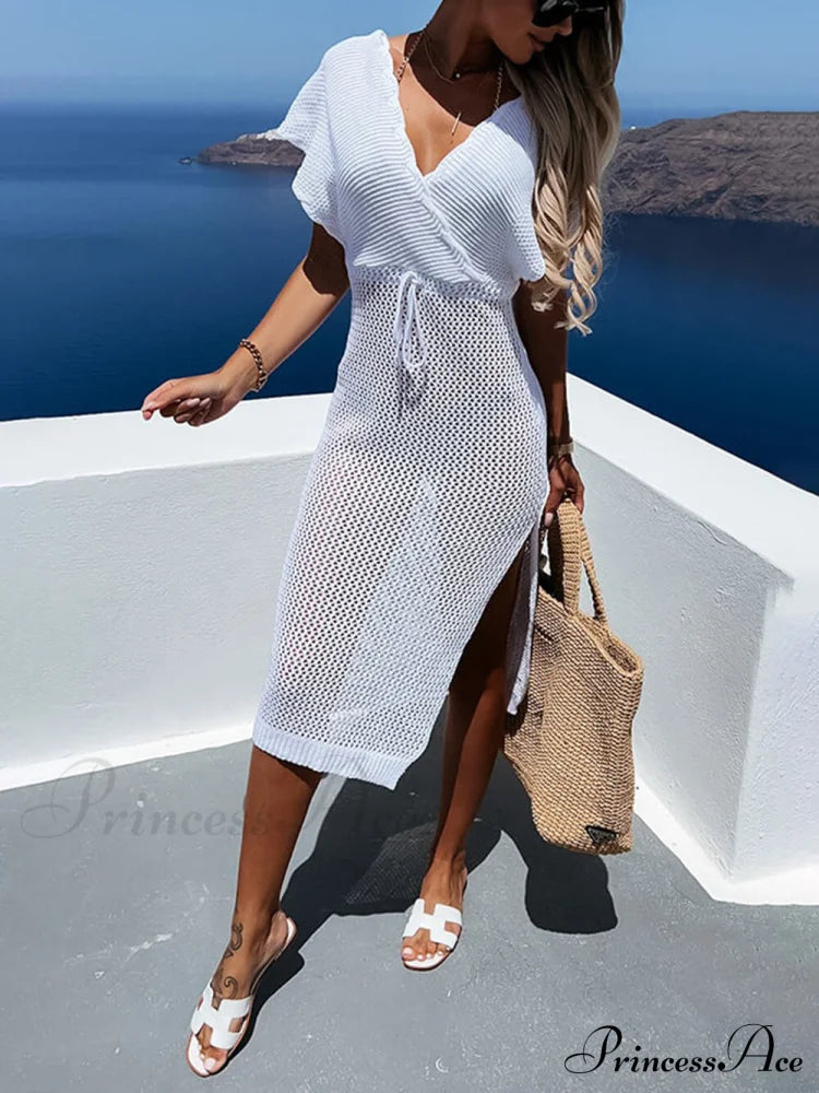 Seaside Resort Knitted Charming Cover Up Dress Dresses