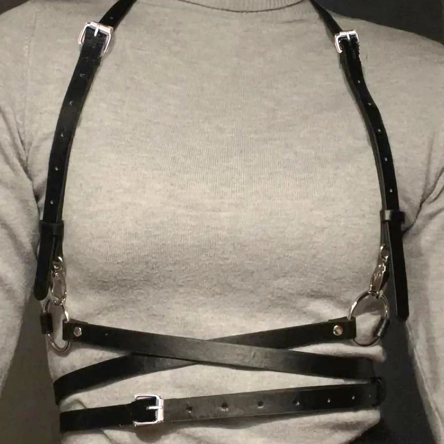 Seductive Gothic Leather Corset Strap black