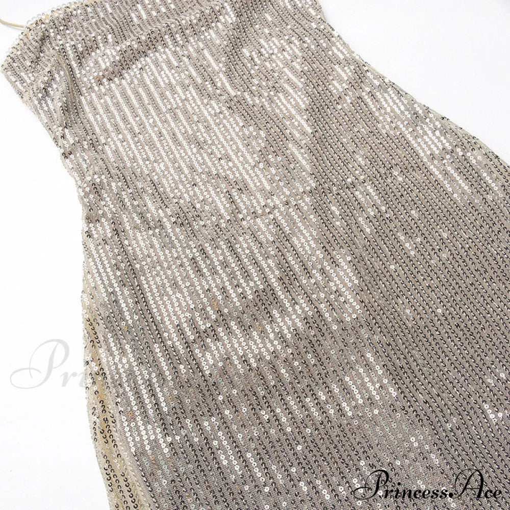 Sequin Mesh Stylish Long Dress