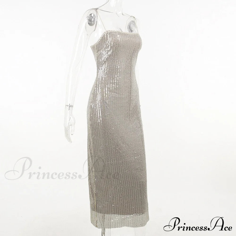 Sequin Mesh Stylish Long Dress