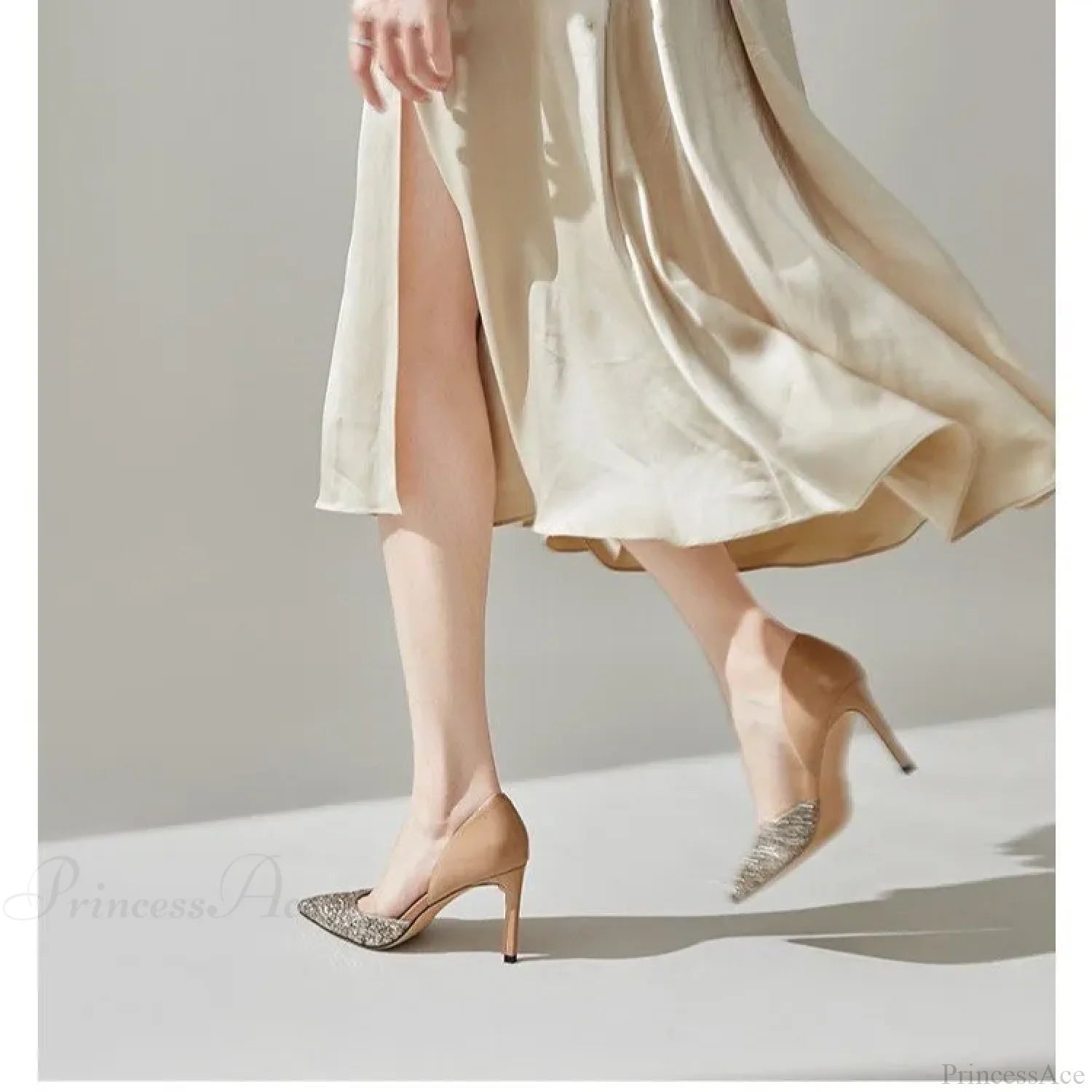 Sequin Sexy Pointedfashion Sandals Luxury Party Dress Stilettos Hot Sale High Heel Clear / 34