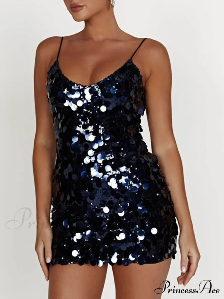 Sequin Strap Stylish Party Mini Dress Dresses