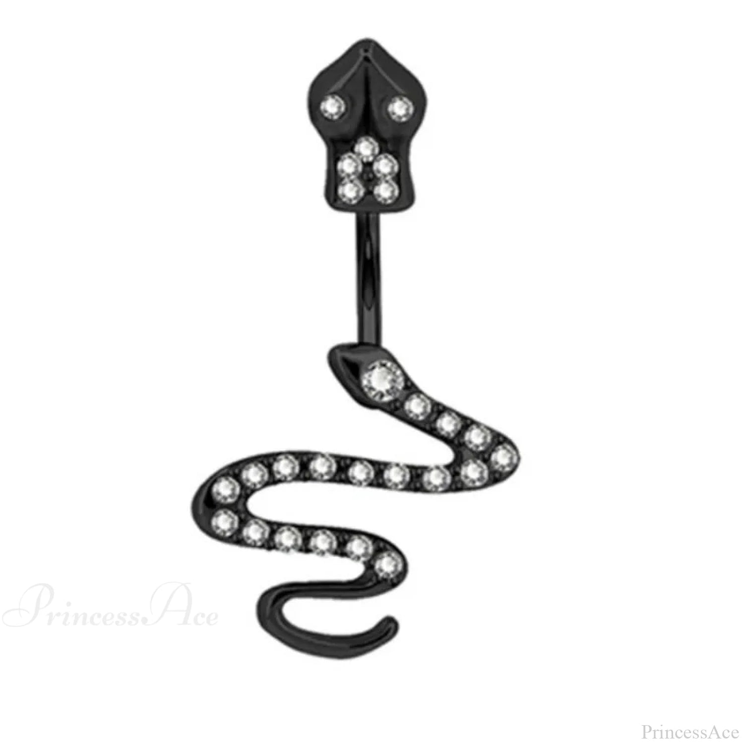 Serpent Crystal Bloom Dark Belly Ring Black3