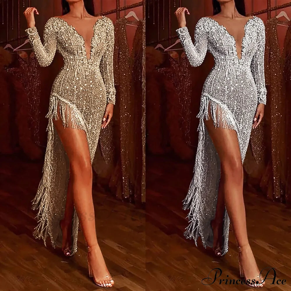 Sexy Asymmetrical Dress Womens Gown Cocktail Bodycon Party Night Christmas Dresses-L