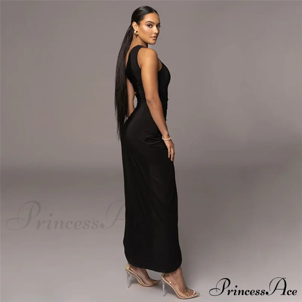 Sexy Backless Cut Out Summer Club Party Off Shoulder Long Midi Dress