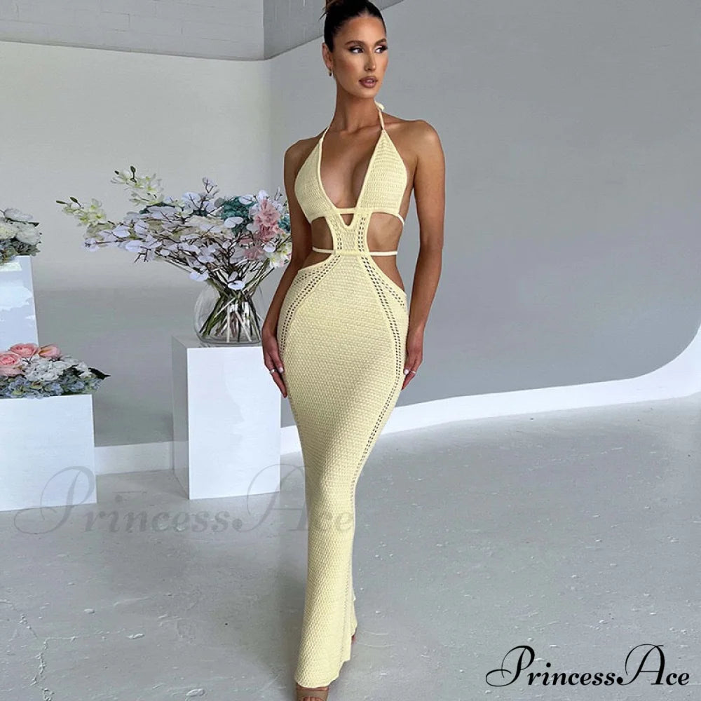 Sexy Backless Wrap Charming Chest Midi Dress Dresses
