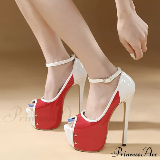 Sexy Peep-Toe Party Club Strip Pole-Dance Ultra-High Heels Platform Stiletto Wedding Banquet High