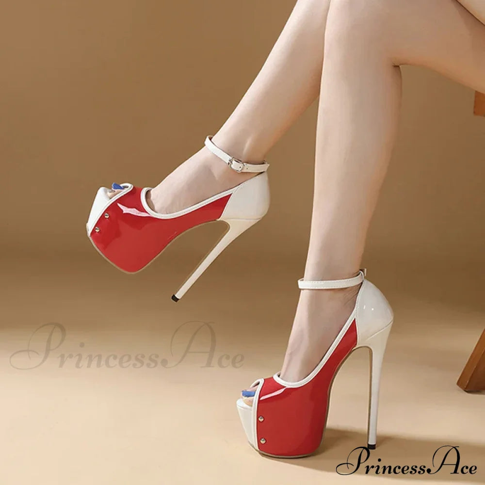 Sexy Peep-Toe Party Club Strip Pole-Dance Ultra-High Heels Platform Stiletto Wedding Banquet High