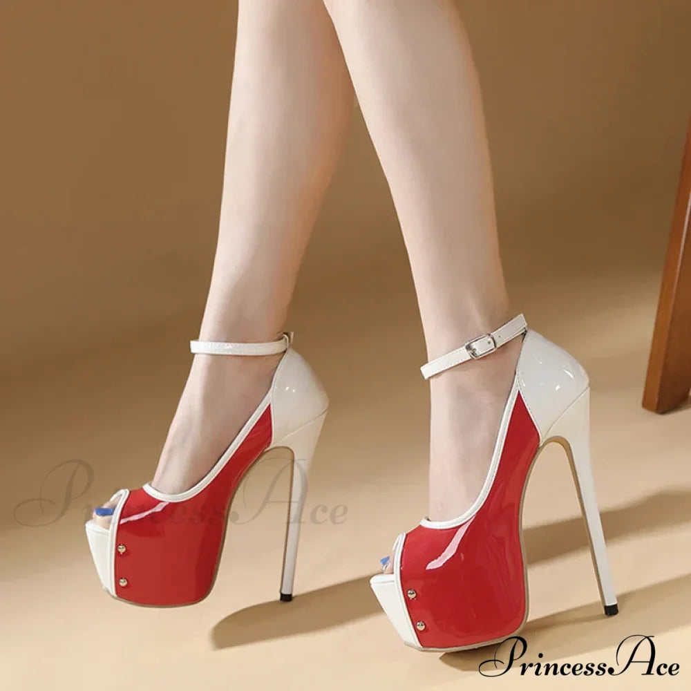 Sexy Peep-Toe Party Club Strip Pole-Dance Ultra-High Heels Platform Stiletto Wedding Banquet High