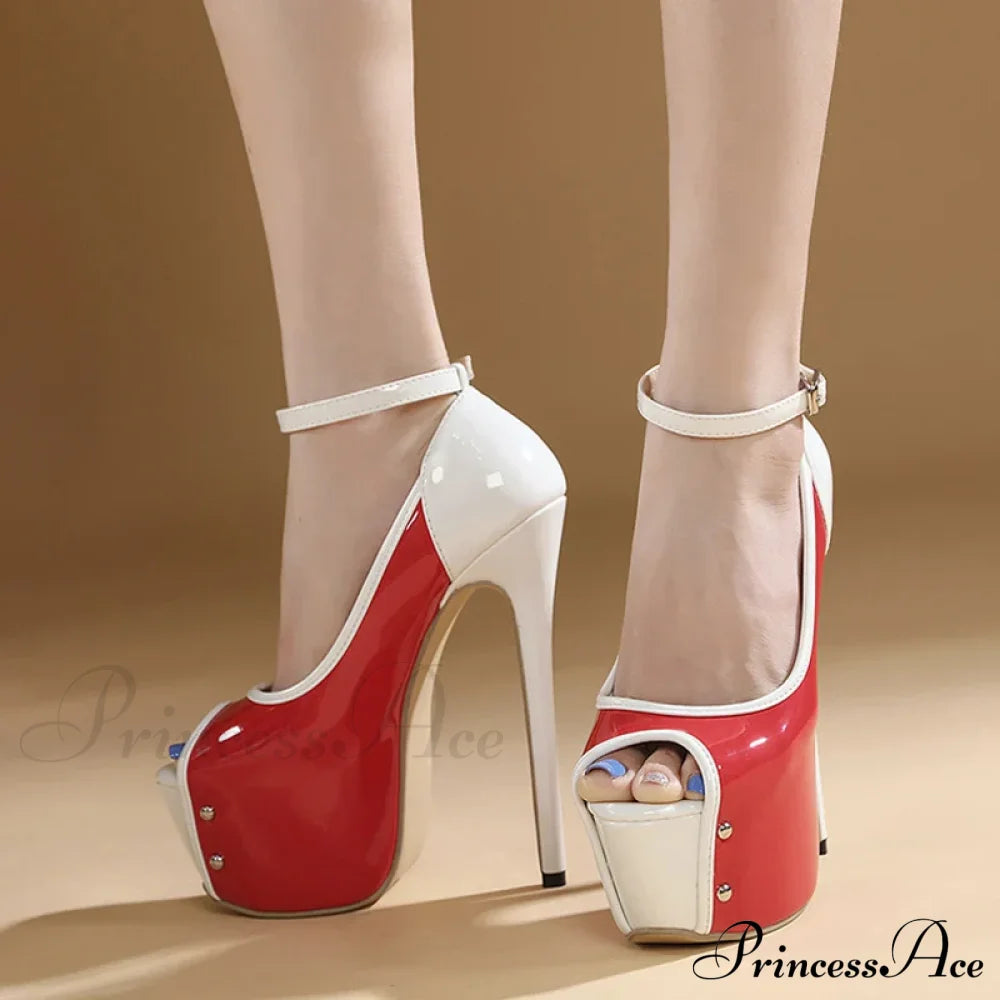 Sexy Peep-Toe Party Club Strip Pole-Dance Ultra-High Heels Platform Stiletto Wedding Banquet High