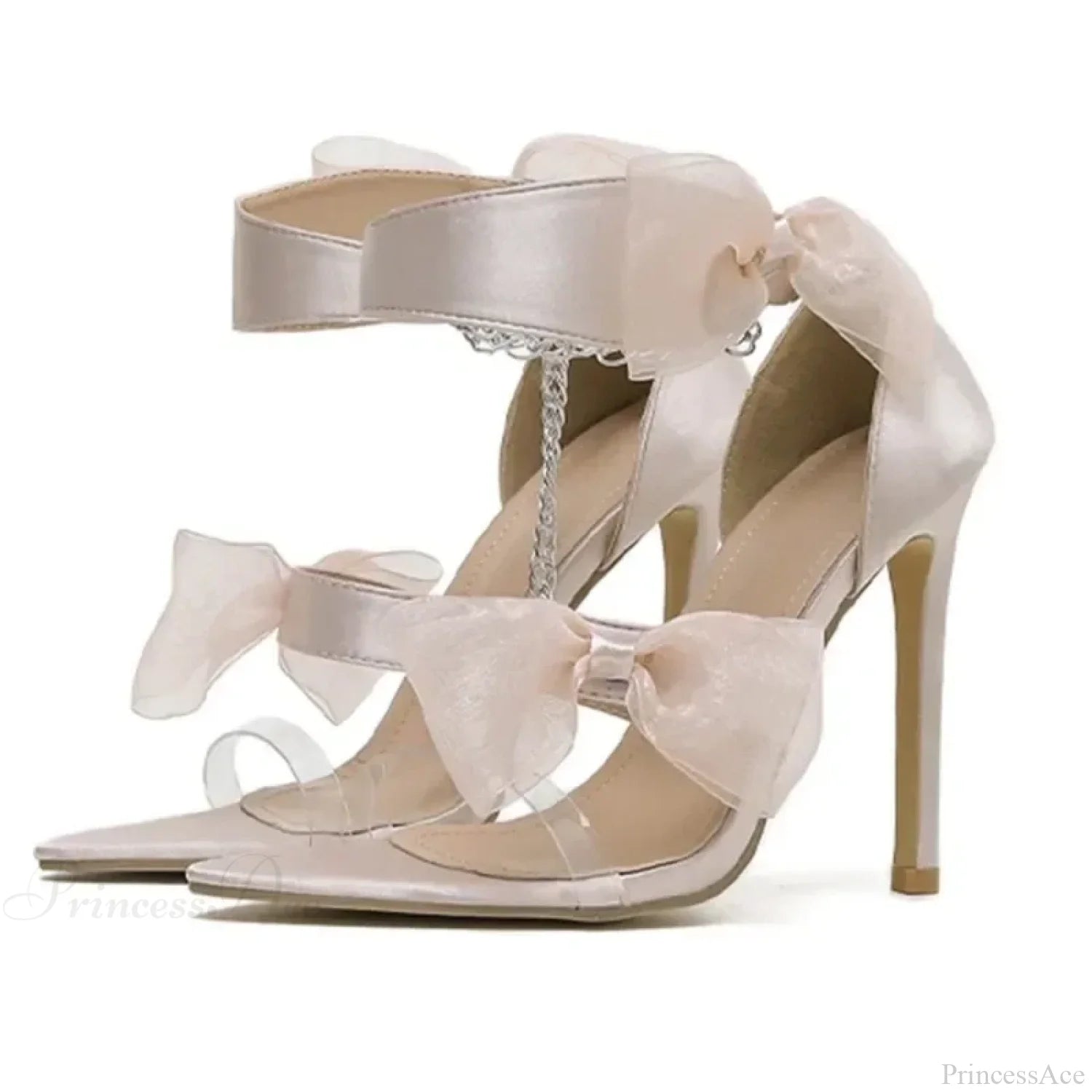 Sexy Peep Toe Platform Square Headbuckle Strap Rhinestone Butterfly-Knot 16Cm High Heels Summer