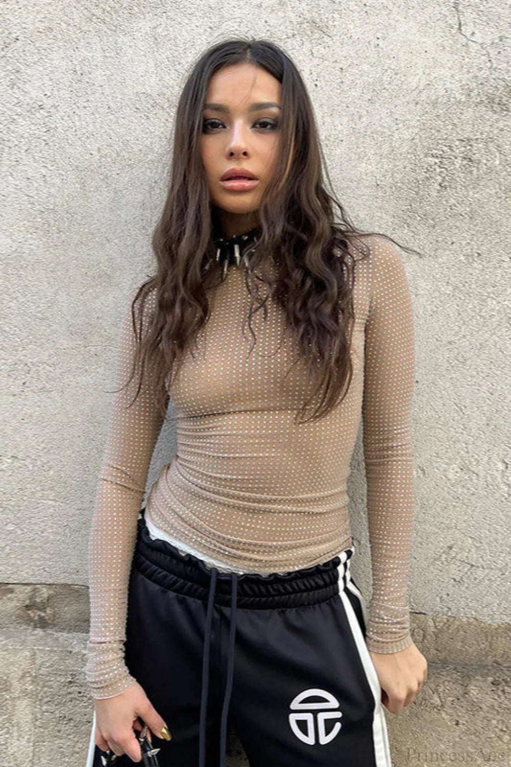Sexy See-Through Fitted Long Sleeve Tee