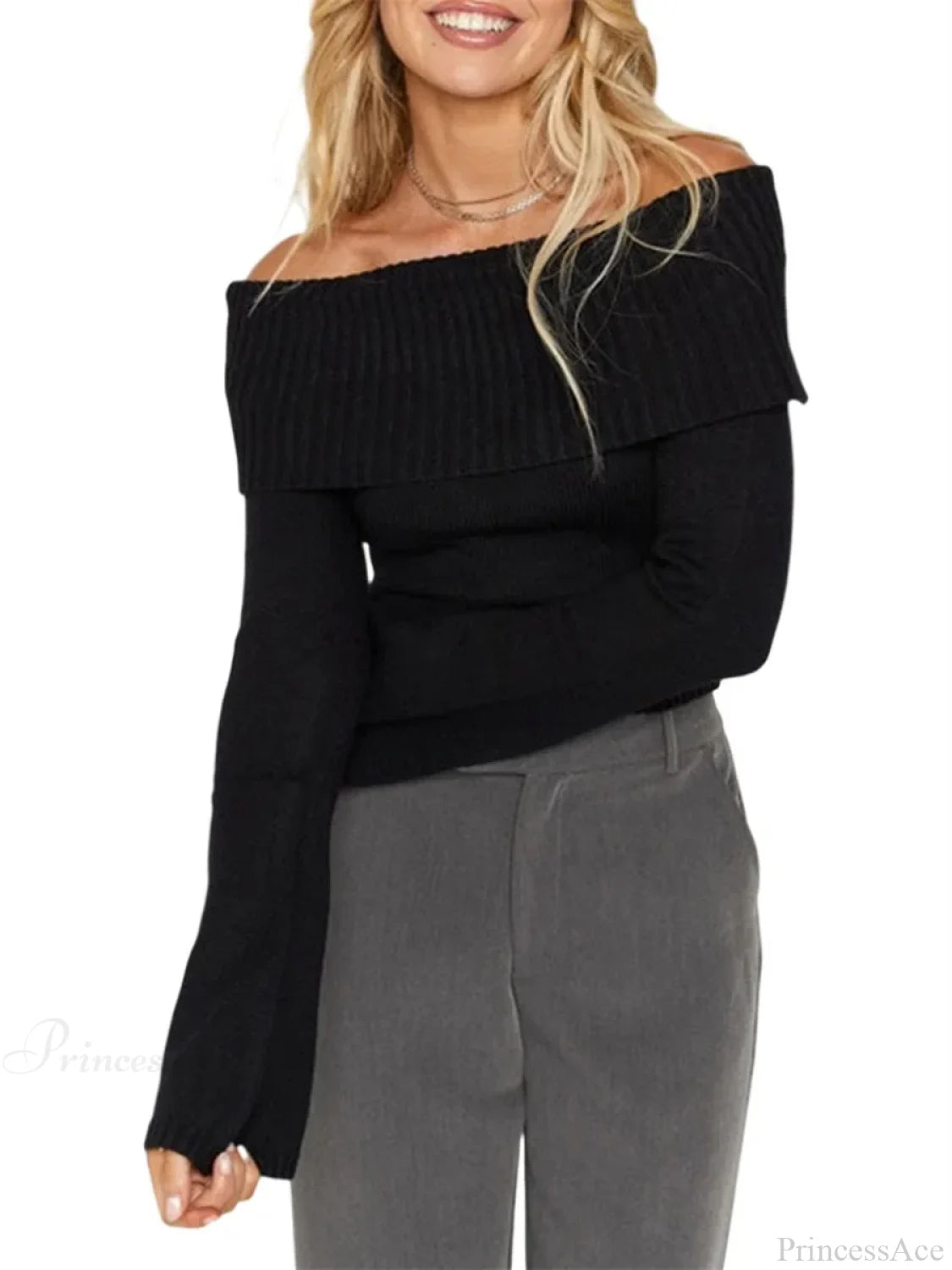 Sexy Slim Crop Off Shoulder Sweater
