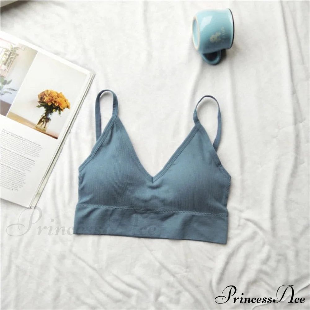 Sexy Solid Color Cami Tank Top Blue / L