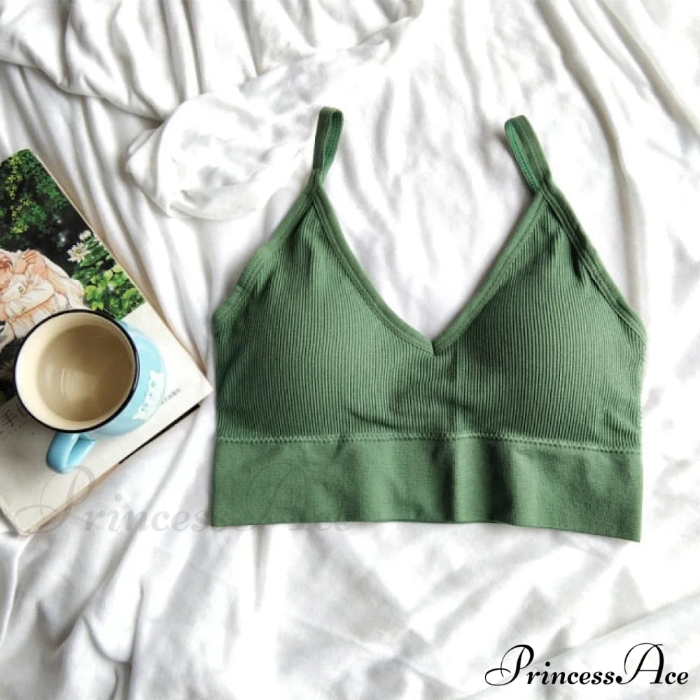 Sexy Solid Color Cami Tank Top Green / L