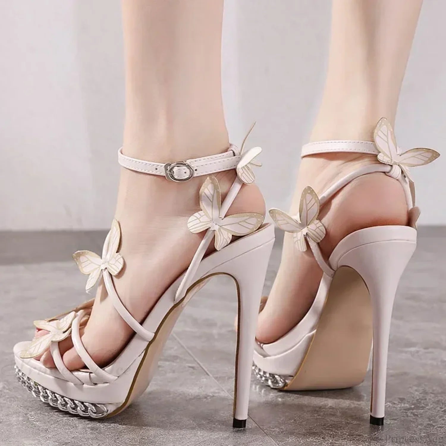 Sexy Stiletto Sandals Narrow Band Butterfly-Knotbuckle Strap 14Cm High Quality Ladies Heel