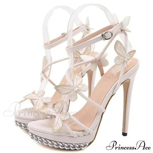 Sexy Stiletto Sandals Narrow Band Butterfly-Knotbuckle Strap 14Cm High Quality Ladies Heel As Photo