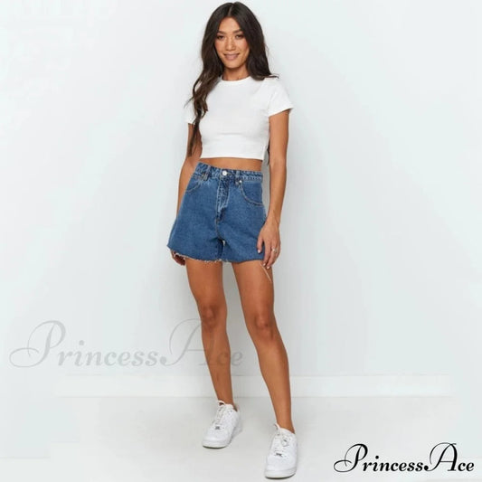 Sexy Streetwear Ribber Black Short Sleeve Tops