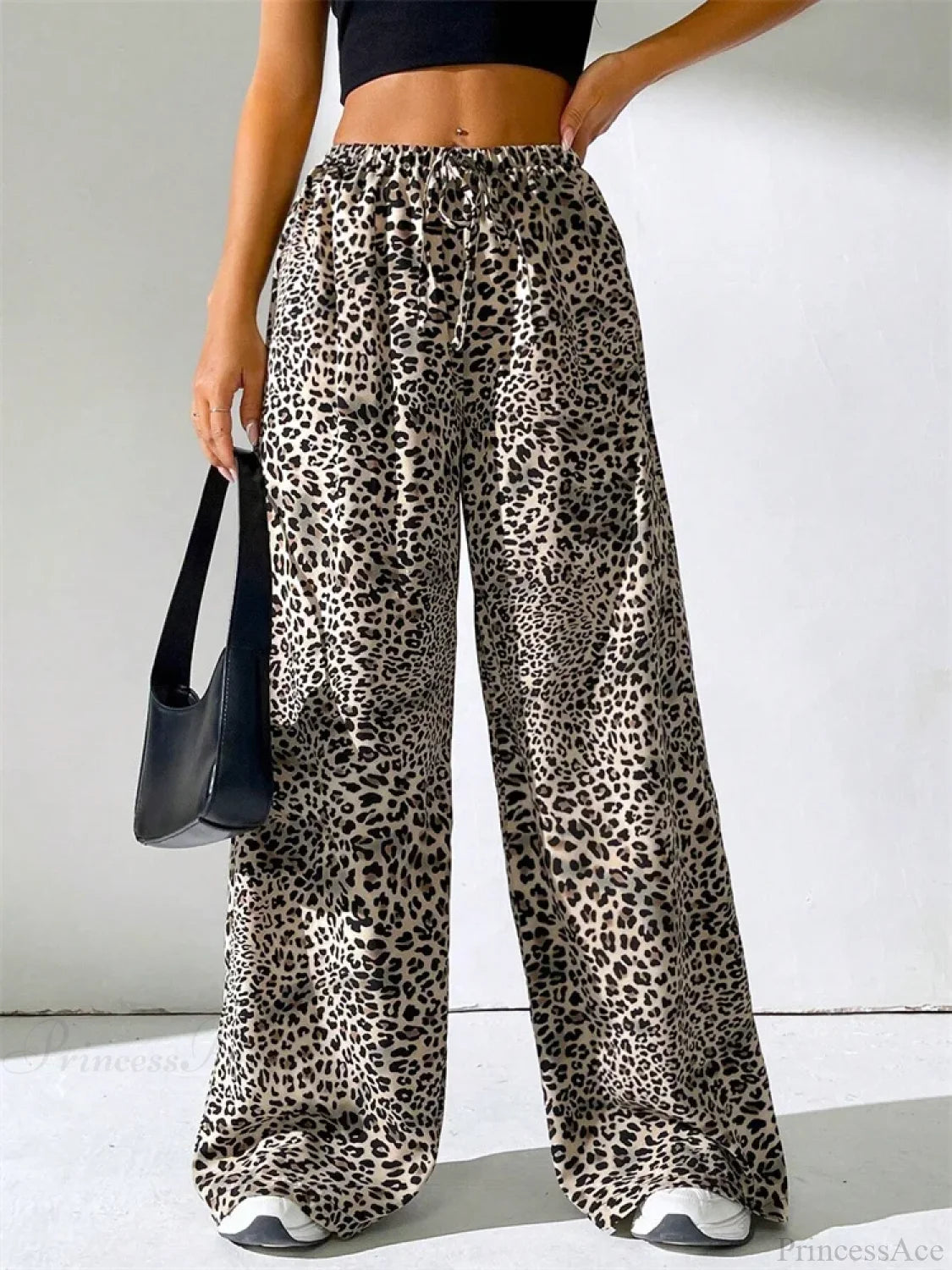 Sexy Striped Side Split Tie-Up Wide-Leg Sweatpant pant-250223