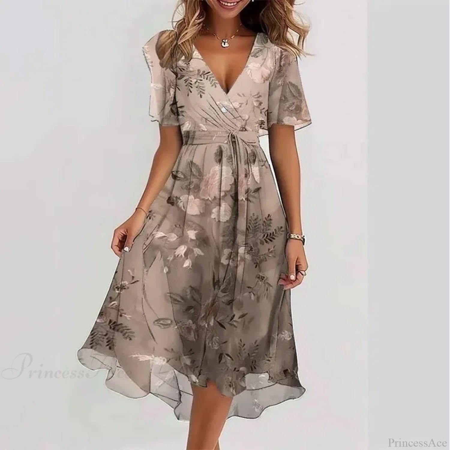 Sexy V-neck Floral Swing Dress oldfloraldress-250126