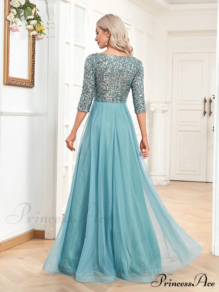Sexy V-Neck Graceful Chiffon Evening Dress