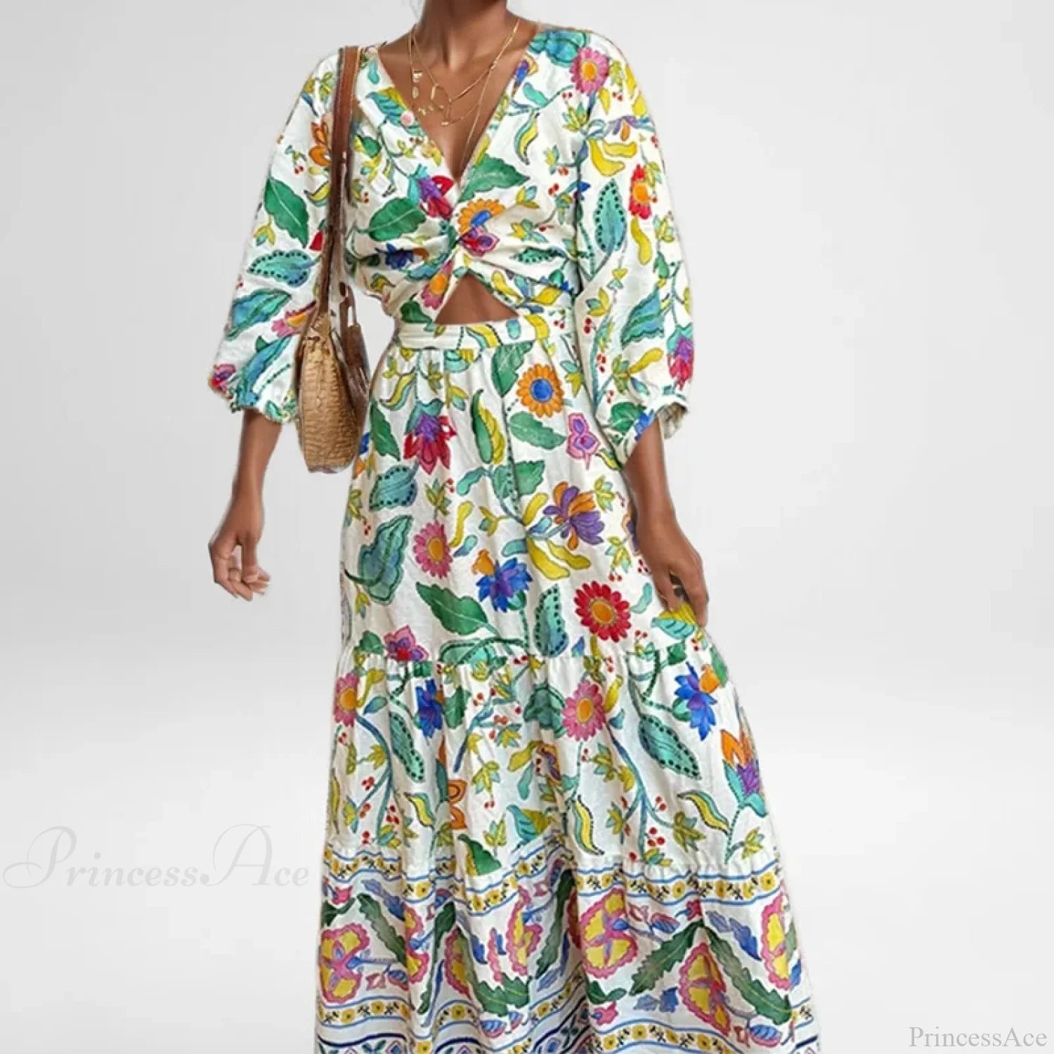 Sexy Waist Cinching Floral Dress oldfloraldress-250126