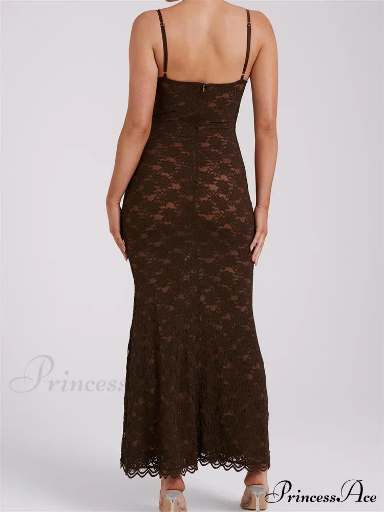 Sexy Women Summer Sleeveless Strap Backless V Neck Lace Floral Evening Party Female Vestidos