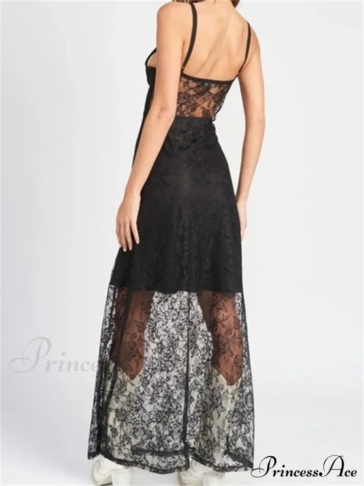 Sexy Women V Neck Sleeveless Lace Patchwork Flower Embroidery Slim Tank Summer Party Vestidos