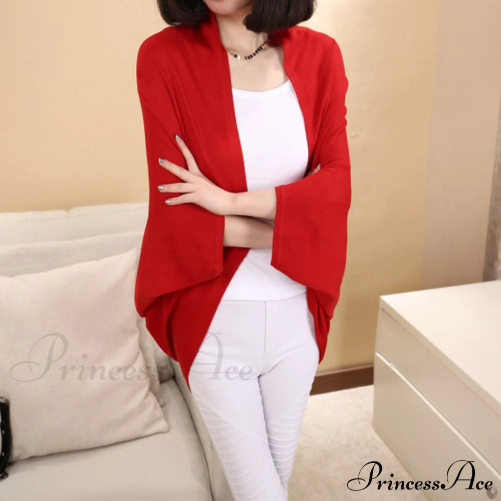 Shawl Bat Sleeve Loose Knitted Sweater Cardigans