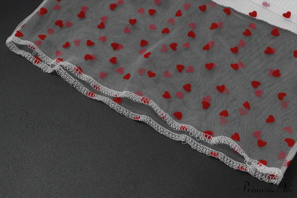 Sheer Knit Stylish Patchwork Bow Top Printed Tank