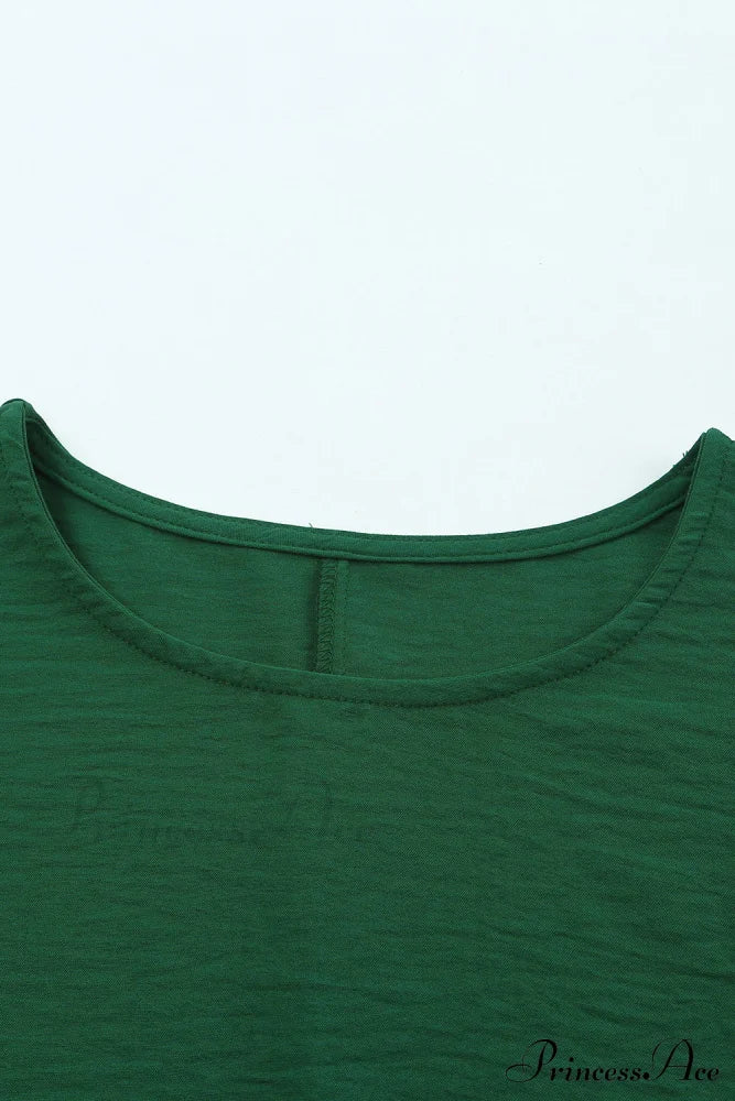 Shift Top Wrist Smocked - Green Tops