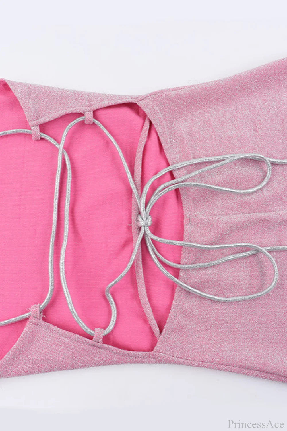 Shimmery Backless Tie Mini Party Dress