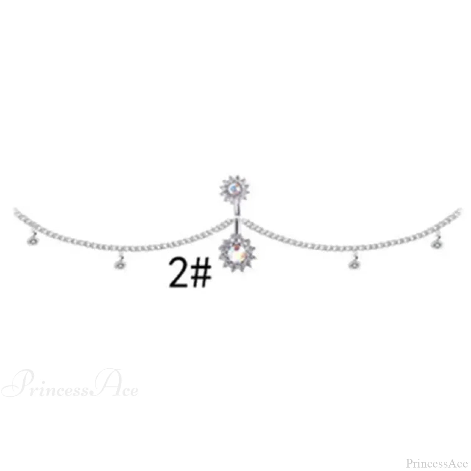 Shiny Metal Chain Dark Belly Ring sliver2