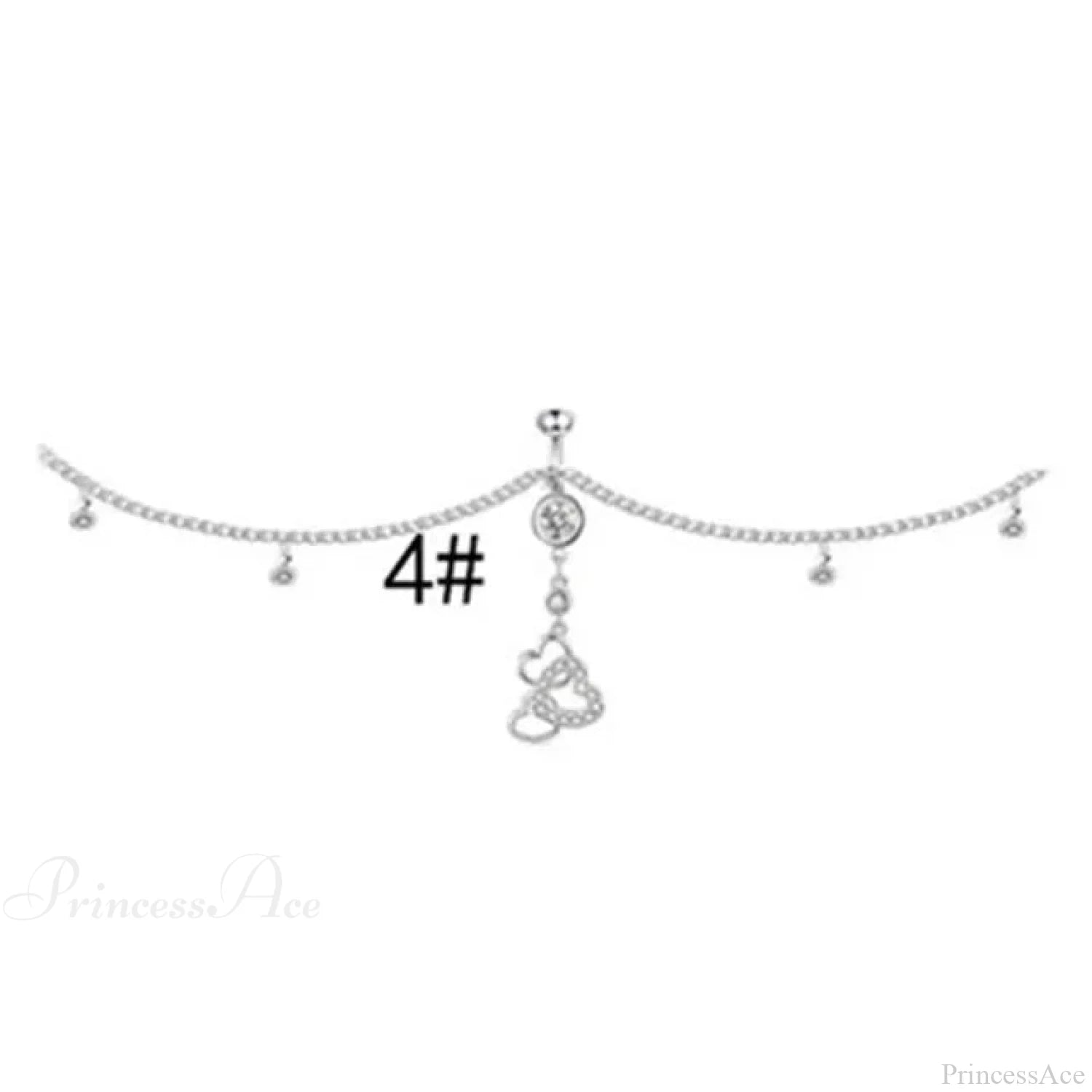Shiny Metal Chain Dark Belly Ring sliver4