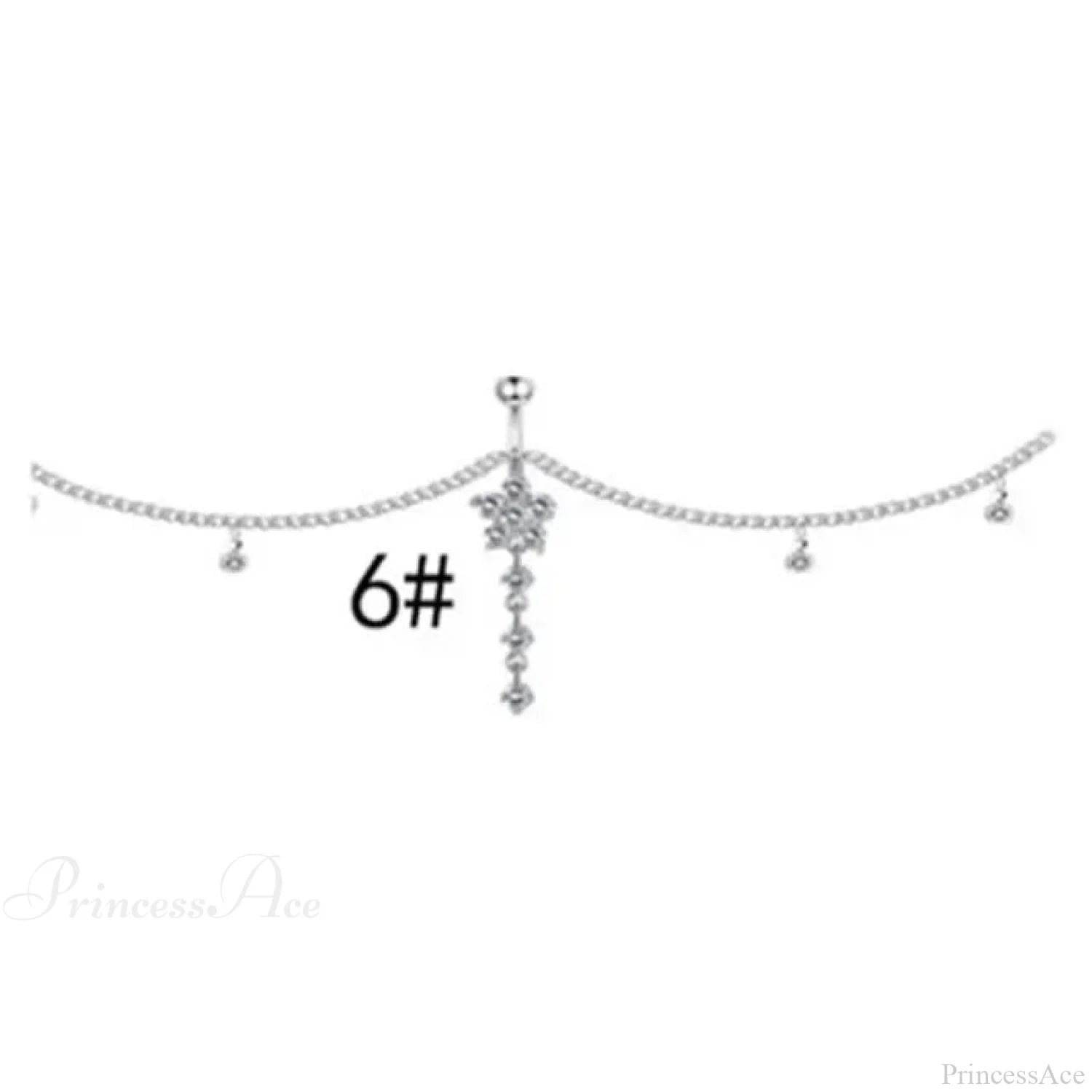 Shiny Metal Chain Dark Belly Ring sliver6