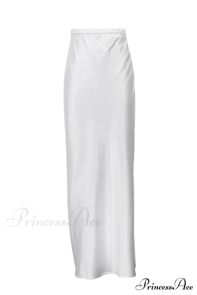 Side Skirt With High Full-Length And White Slit Waist / M Skirts