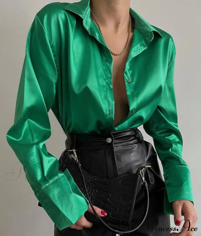 Silk Blouse By Peige Green / S Tops & Blouses