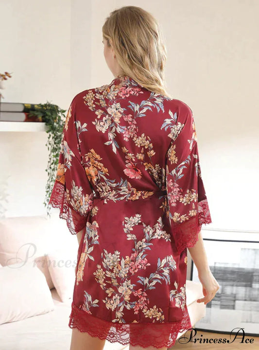 Silk Sleepwear For Home M / Green Dresses