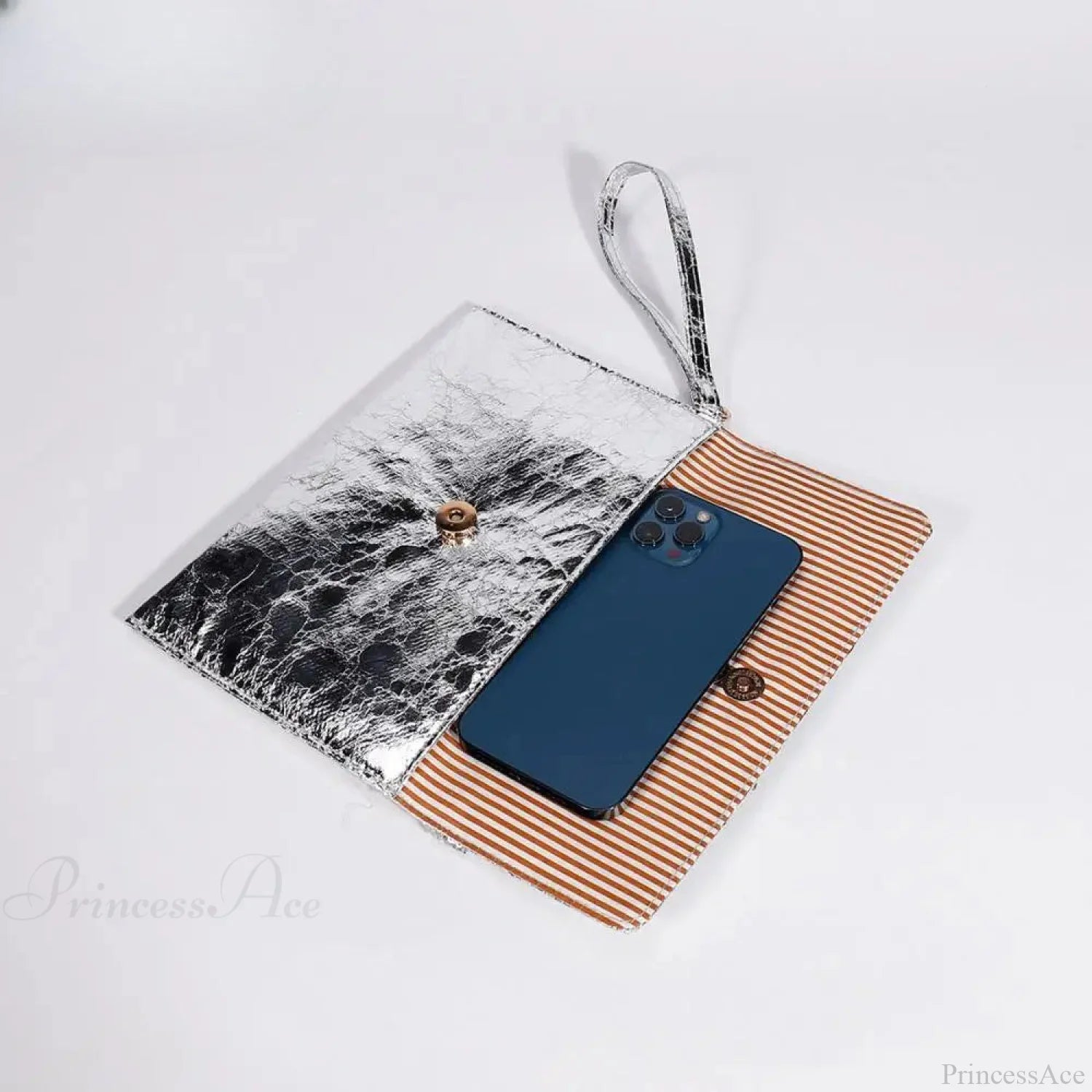 Silver Sequin Rhinestone Evening Clutch Wristlet wristlet-250126