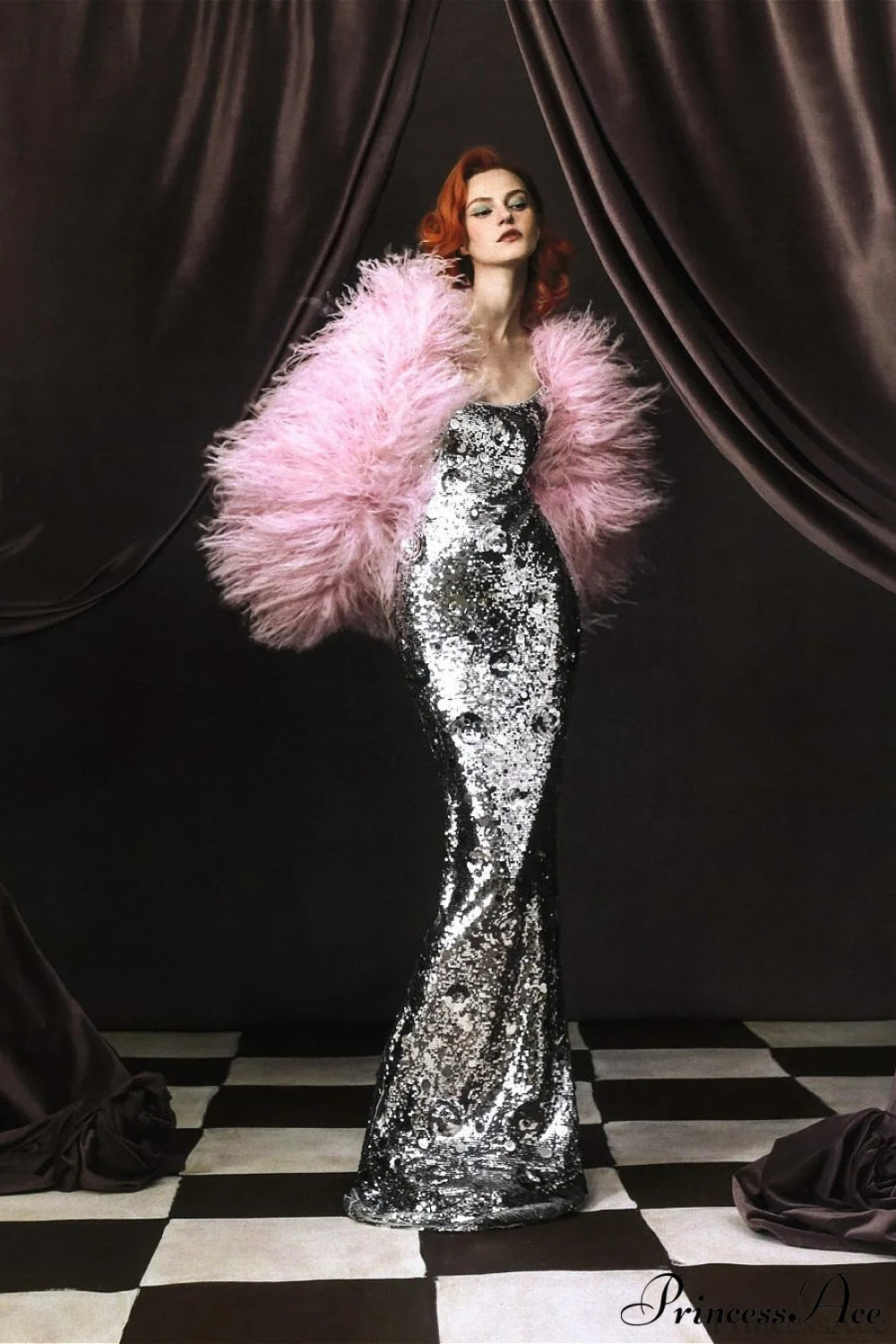 Silver Sequin Sunflower Halter Bodycon Party Dress Silver / XS