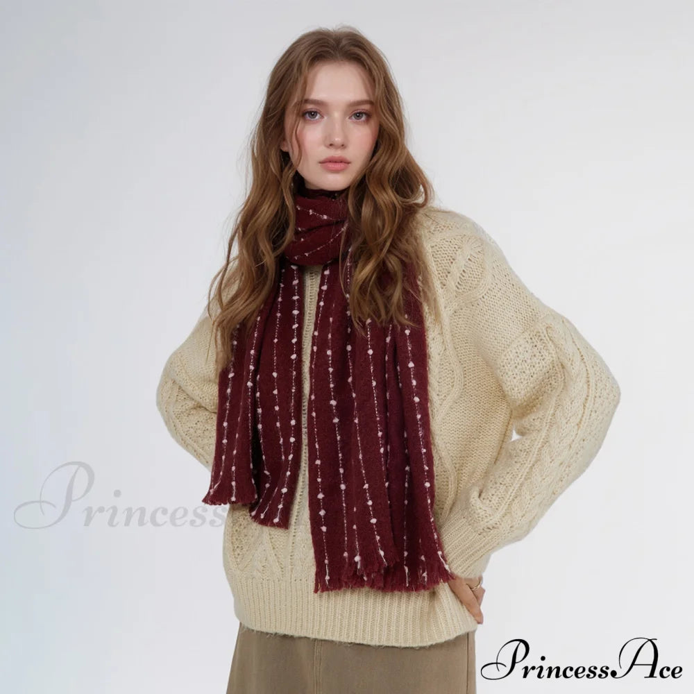 Simple Cozy Warm Stylish Comfortable Trendy High-End Polka Dot Scarf