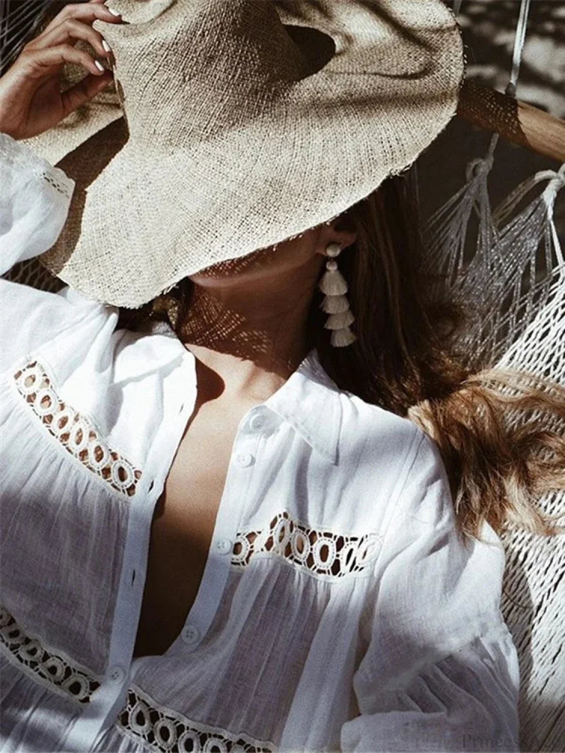 Single Breasted Bikini Cover Up WHITE / One Size