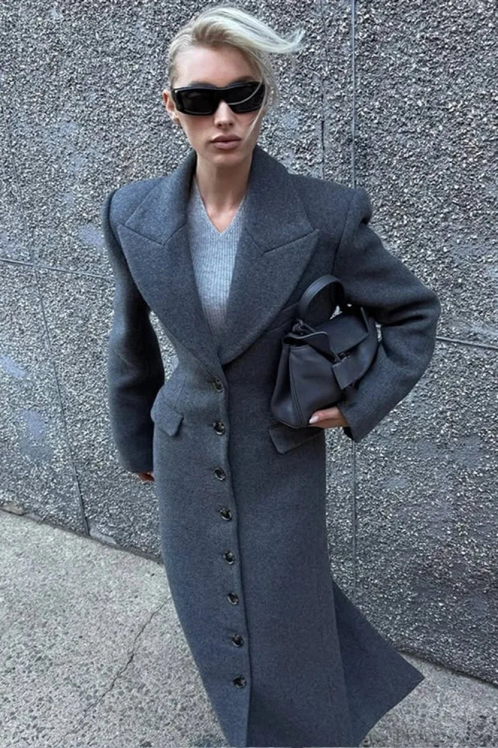 Single-Breasted Wool Coat