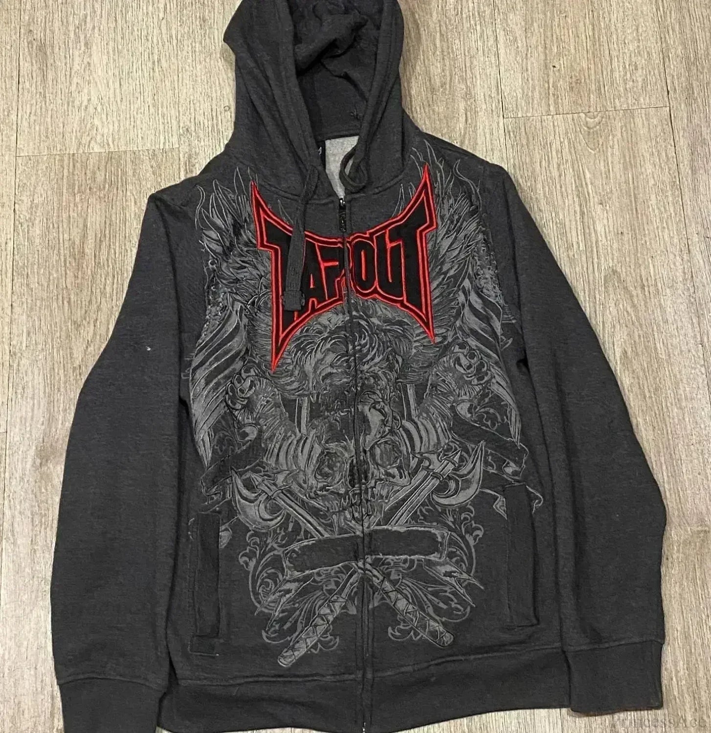 Skull Print Hooded Sweatshirt Black 2 / S