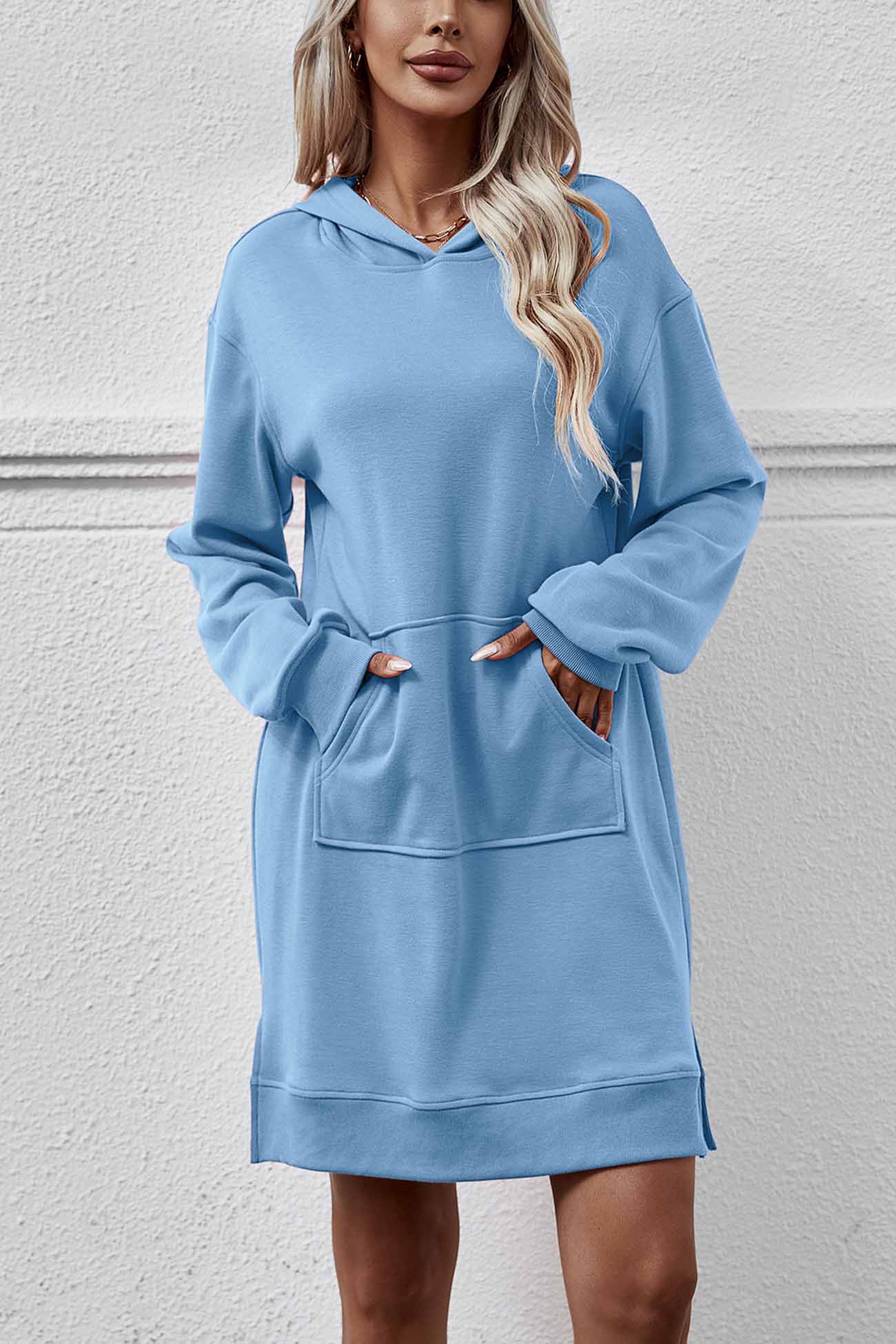 Midi Hoodie Dress with Pocket Slit